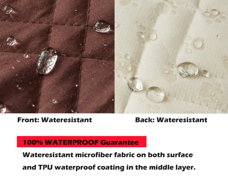 Ameritex Couch Sofa Slipcover 100% Waterproof Nonslip Quilted Furniture Protector Slipcover for Dogs, Children, Pets Sofa Slipcover Machine Washable (Chocolate, 68") - Image 3